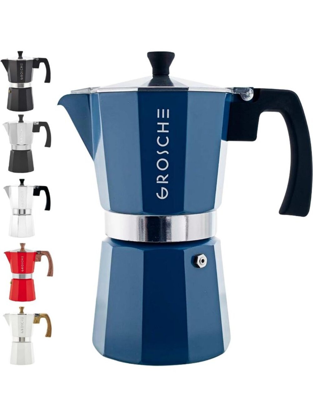 Stovetop Espresso Maker Moka Pot 9 Cups 15.2 oz - Blue Coffee Percolator
